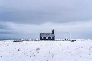Nordic Prints: Iceland: the famous black church of Buda in the Snaefellsnes peninsula