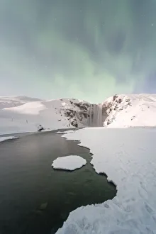 Moonlight Prints: Iceland: Northern Lights over Skogafoss