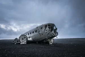 Plane Prints: Iconic US Navy DC-3 airplane wreckage at Solheimasandur beach, South Iceland, Iceland