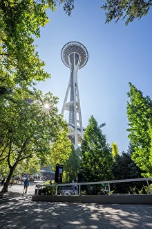 Seattle Prints: The iconic Space Needle, Seattle, Washington, USA