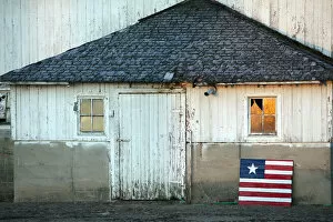 Images Dated 18th February 2010: Idaho, USA. An american flag in front of a barn