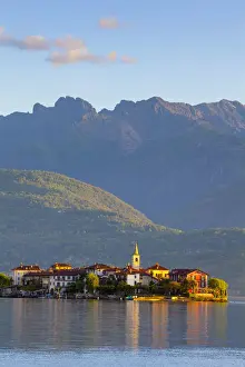 The idyllic Isola dei Pescatori (Fishermens Islands) illuminated at sunrise