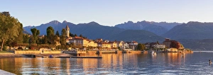 Images Dated 10th May 2015: The idyllic lakeside village of Baveno illuminated at sunrise, Lake Maggiore, Piedmont