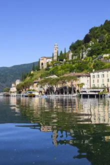 The idyllic lakeside village of Vico Morcote, Lake Lugano, Ticino, Switzerland