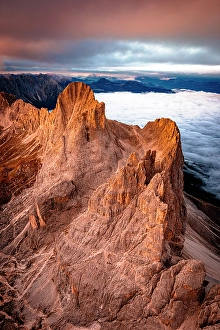 Environment Prints: Idyllic sunrise over Catinaccio (Rosengarten)