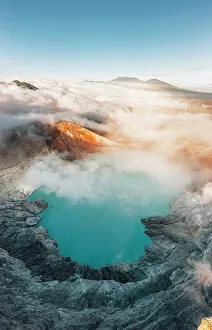 Images Dated 28th February 2023: Ijen Volcano from above, Java, Indonesia