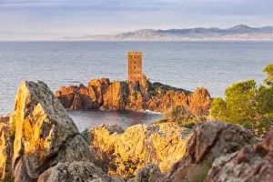 Cote Dazur Prints: The Ile d Or, a private island located at the east of the city of Saint-Raphael