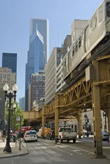 Chicago Prints: Illinois, Chicago, El train
