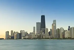 Chicago Prints: Illinois, Chicago, Skyline including Hancock Tower