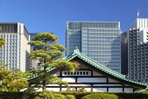 Grounds Prints: Imperial Palace East Garden and skyscrapers of Marunouchi, Tokyo, Japan