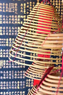 Hong Kong Prints: Incense coils in Kwun Yam temple, Sai Kung, Hong Kong