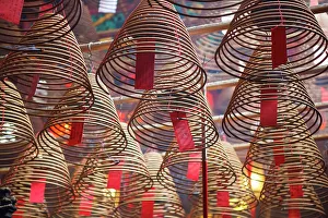 Kowloon Prints: Incense coils at Mam Mo temple, Hong Kong Island, Hong Kong