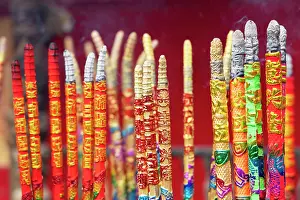 Incense sticks at Chijian Huode Zhenjun Temple at Qianhai Lake, Beijing, China