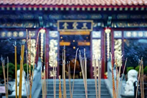 Kowloon Prints: Incense sticks at Mam Mo temple, Hong Kong Island, Hong Kong