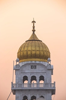 Delhi Prints: India, Delhi, New Delhi, Gurdwara Bangla Sahib, Sikh temple