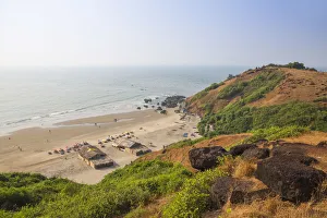India, Goa, View of Vagator Beach