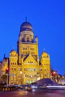 Night View Gallery: India, Maharashtra, Mumbai, the Brihan Mumbai Mahanagarpalika (Municipal Corporation