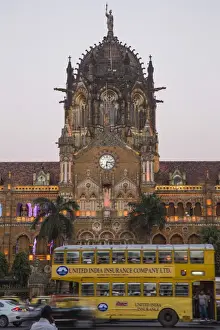Public Transportation Prints: India, Maharashtra, Mumbai, Chhatrapati Shivaji Terminus a historic railway station