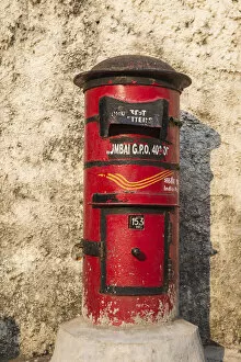 Mumbai Gallery: India, Maharashtra, Mumbai, Colaba, India post box