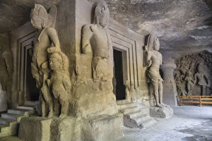 Images Dated 5th December 2016: India, Maharashtra, Mumbai, Elephanta Island cave temples, a Unesco World Heritage Site
