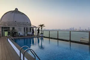 Marine Drive Prints: India, Maharashtra, Mumbai, Rooftop of Intercontental Hotel