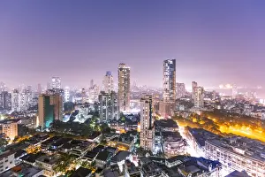 City Centre Prints: India, Maharashtra, Mumbai, view of the city of Mumbai city centre at night