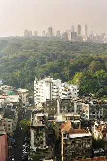 Bombay Prints: India, Maharashtra, Mumbai, view of the Malabar hills from Altamont road