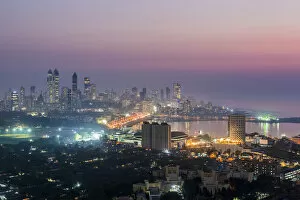 Mumbai Gallery: India, Mumbai, Maharashtra, city skyline of modern office and residential buildings