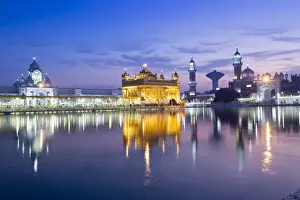 India, Punjab, Amritsar, the Golden Temple - the holiest shrine of Sikhism just before