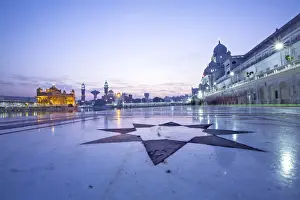 India, Punjab, Amritsar, the Golden Temple - the holiest shrine of Sikhism just before