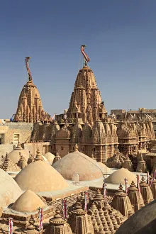 India, Rajasthan, Jaisalmer, Jaisalmer Fort, roof of Jain Temple