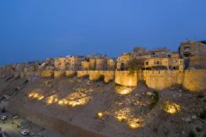 Images Dated 15th March 2019: India, Rajasthan, Jaisalmer, Old Town, Aerial view of Old Town and Fortifications