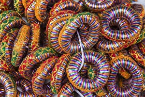 India, Rajasthan, Pushkar, Anklets for sale at store at Pushkar Camel Fair