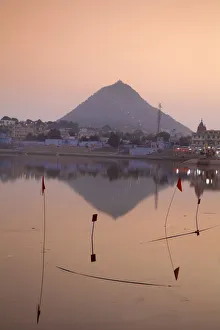 Sacred Town Prints: India, Rajasthan. Pushkar, Pushkar Lake