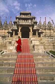 Images Dated 23rd June 2011: India, Rajasthan, Ranakpur. A priest at the famous Chaumukha Mandir