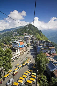 Northern India Gallery: India, Sikkim, Gangtok, View of city from Damovar Ropeway