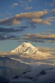 India, Sikkim, Gangtok, View of Kanchenjunga, Kangchendzonga range from Ganesh Tok