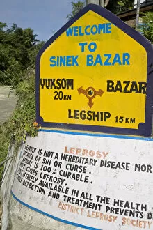 India, Sikkim, Tashiding, Sign post
