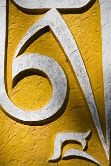 India, Sikkim, Tashiding, Tashiding Gompa, Tibetian inscriptions on Mani wall