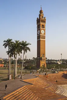 India, Uttar Pradesh, Lucknow, Hussainabad pond and Clock Tower