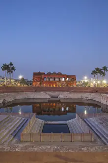 Lucknow Prints: India, Uttar Pradesh, Lucknow, Hussainabad pond and Picture Gallery