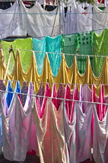 Images Dated 23rd May 2019: India, Uttar Pradesh, Lucknow, India, Uttar Pradesh, Lucknow, Washing drying at Kuria