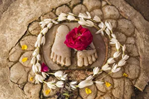 Religious Site Prints: India, Uttar Pradesh, Varanasi, Manikarnika Ghat - The main burning ghat, Marble