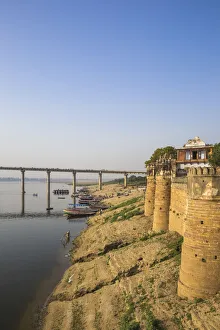 Ganges River Prints: India, Uttar Pradesh, Varanasi, Ramnagar Fort