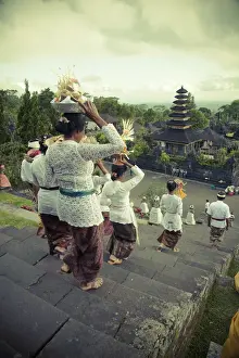 Procession Prints: Indonesia, Bali, Besakih, Pura Agung Besakih temple complex