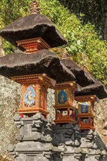 Historical Building Prints: Indonesia, Bali, Goa Gajah, Elephant Cave; temple Shrine
