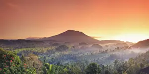 Agung Volcano Prints: Indonesia, Bali, Sidemen, Sidemen Valley and Gunung Agung Volcano