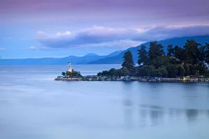 Images Dated 5th November 2012: Indonesia, Sumatra, Samosir Island, Lake Toba, Parapat, View of lighthouse at dawn