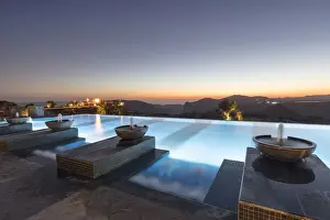 Glow Prints: The infinity swimming pool and fountains of thei Anantara al Jabal al Akhdar resort