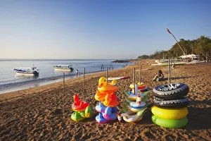 Images Dated 19th September 2011: Inflatable life rings on Sanur beach, Bali, Indonesia